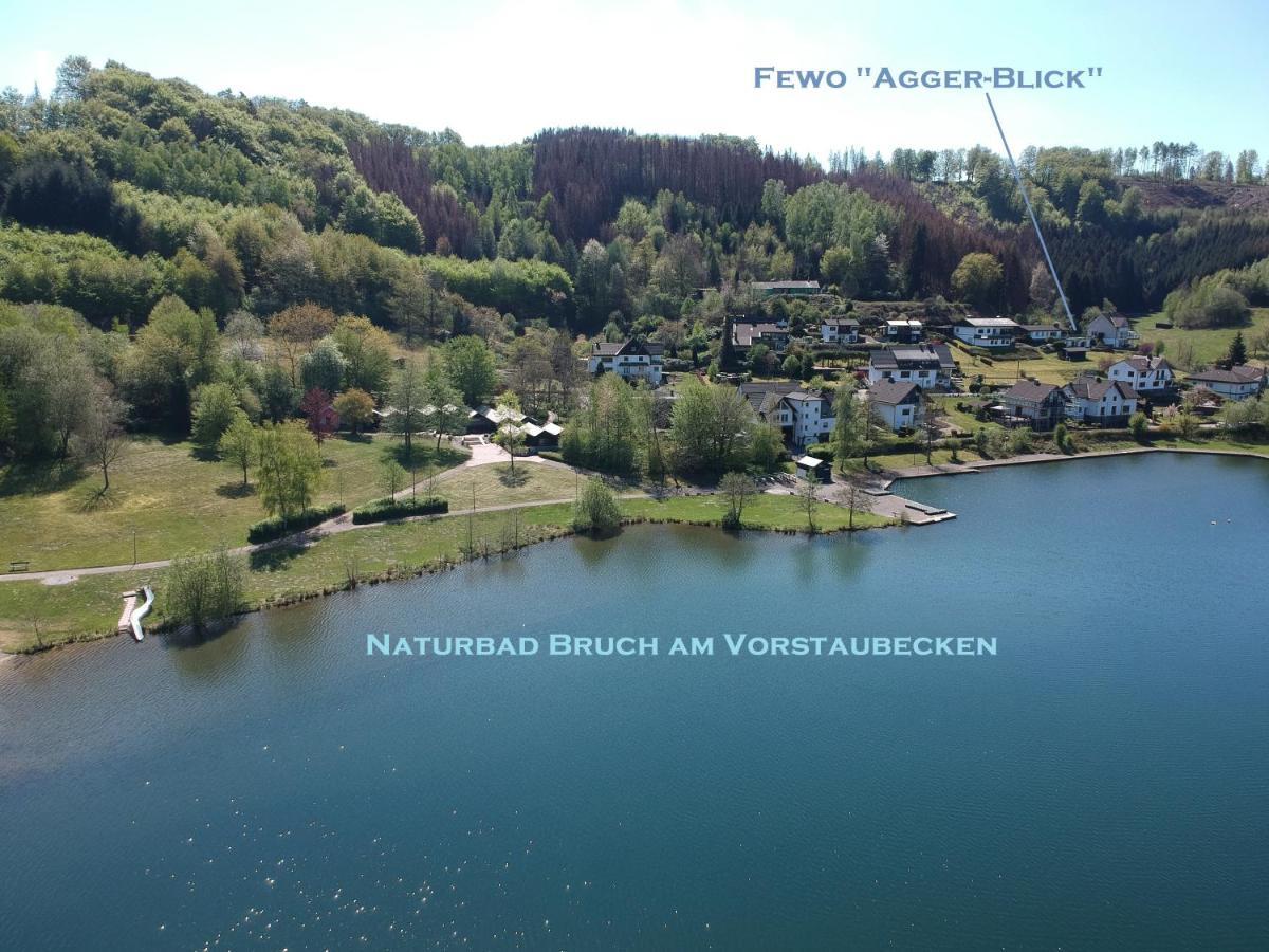 Exklusive Ferienwohnung 'Agger-Blick' Mit Grosser Seeblick-Terrasse & Sauna Gummersbach Exteriör bild